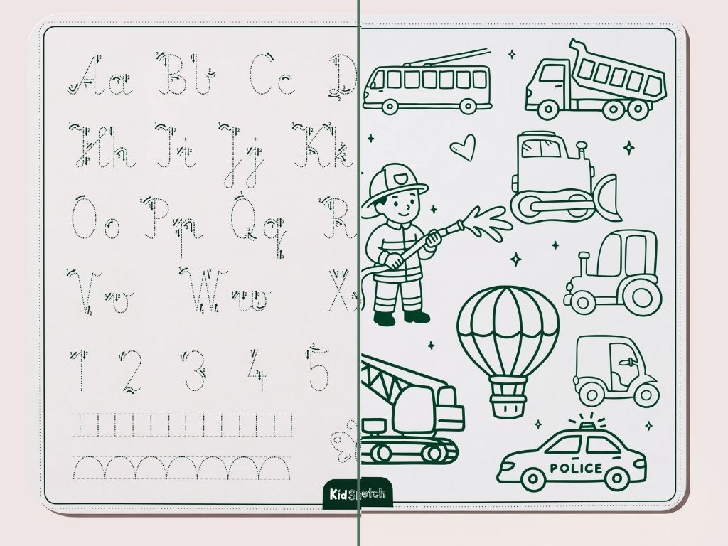 Silikonová podložka na malování a psaní KidSketch Little Wehicles (3)